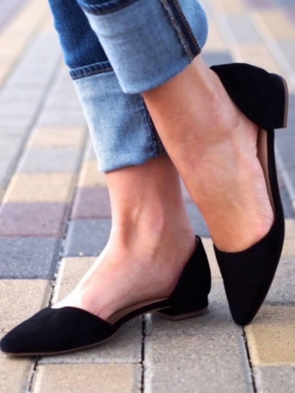 J. Crew Suede Zoe D'Orsay Pointed Toe Flats Black size 6.5